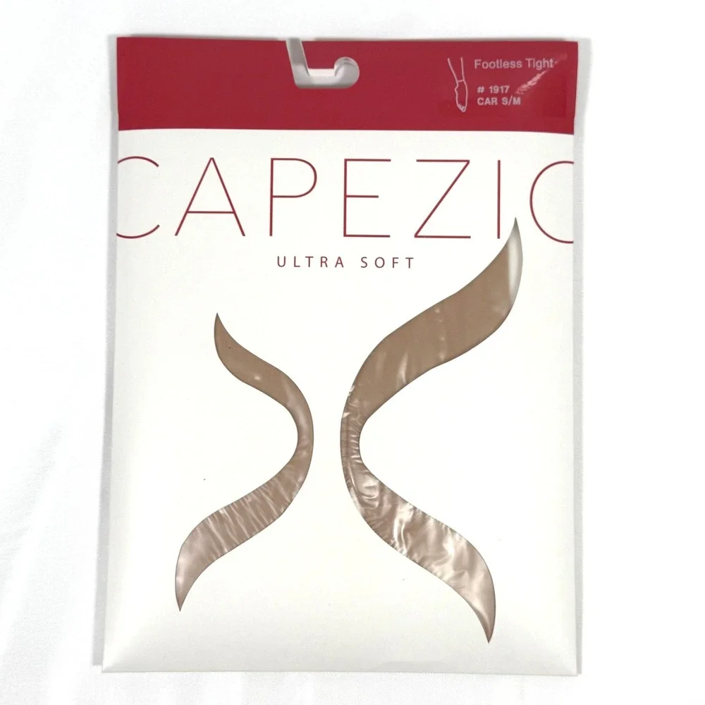 Capezio 1917 Ultra Soft Footless Tights Women S/M Caramel NIP Dance Yoga Ballet